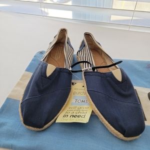 TOMS NAVY IVY LEAGUE STRIPE CLASSIC ESPADRILL